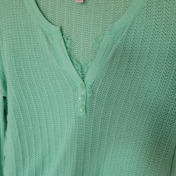 Victoria's Secret Lightweight Sweater Fitted Long Sleeve Green V Neck Size M - Picture 3 of 6